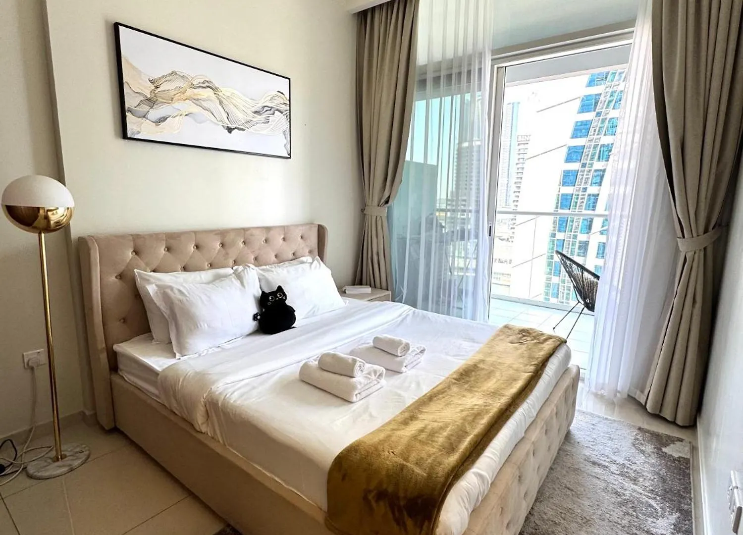 Chic 1-Bedroom Retreat With Stunning Canal View Near Burj Khalifa & Business Bay Dubai Apartment